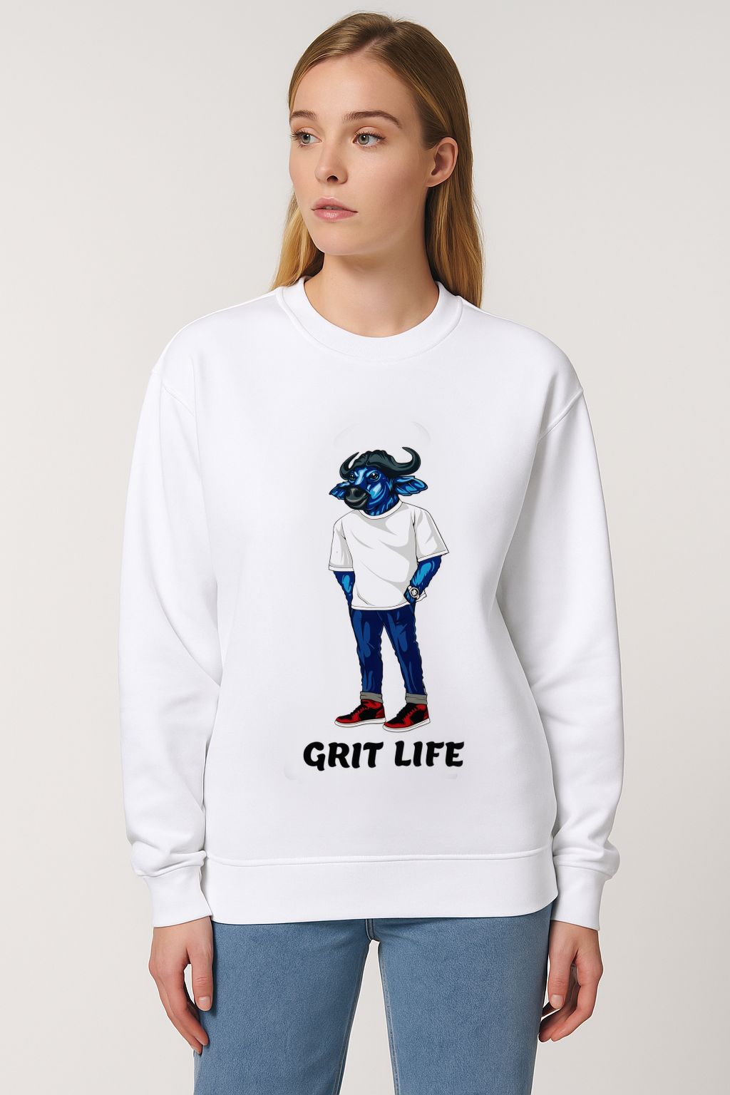 Unisex Fleece Sweatshirt in White