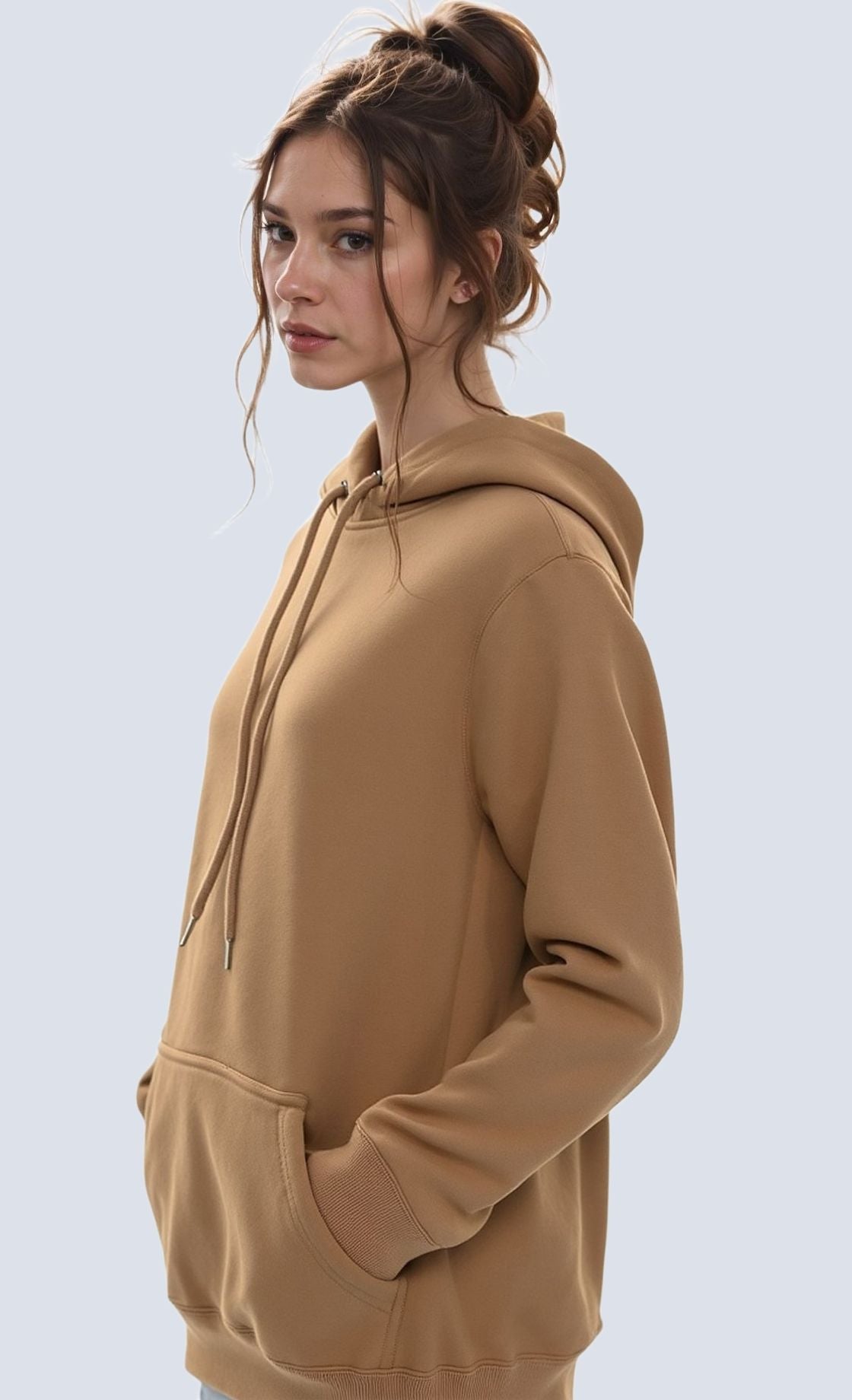 Unisex Fleece Hoodie in Beige