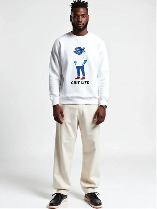 Unisex Fleece Sweatshirt in White